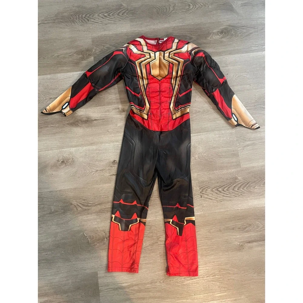 Marvel Spider-Man No Way Home Iron Spider Costume Kids Deluxe Jumpsuit Red M
